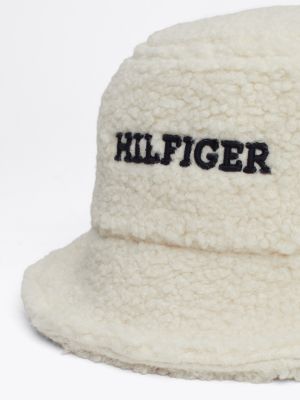 beige kids' hilfiger monotype teddy bucket hat for kids gender inclusive tommy hilfiger