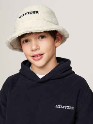 beige kids hilfiger monotype fischerhut aus fleece für gender-inclusive kinder - tommy hilfiger