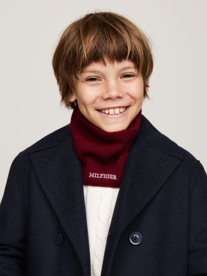 écharpe tube hilfiger monotype pour enfant rouge pour enfants genre inclusif tommy hilfiger