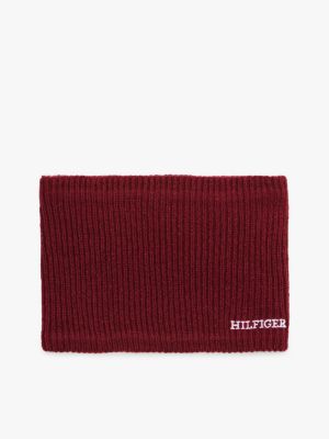 brown kids' hilfiger monotype beanie and snood set for kids gender inclusive tommy hilfiger