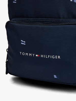 blue kids' essential flag print backpack for kids gender inclusive tommy hilfiger