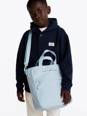 blue kids' essential logo shoulder bag for kids gender inclusive tommy hilfiger