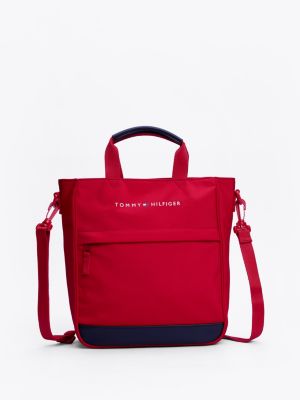 red kids' essential logo shoulder bag for kids gender inclusive tommy hilfiger