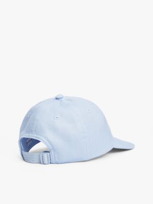 blau kids baseball-cap aus leinen mit th-monogramm für gender-inclusive kinder - tommy hilfiger