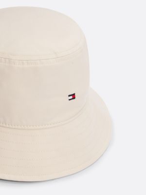 white kids' essential flag embroidery bucket hat for kids gender inclusive tommy hilfiger