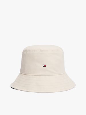 white kids' essential flag embroidery bucket hat for kids gender inclusive tommy hilfiger