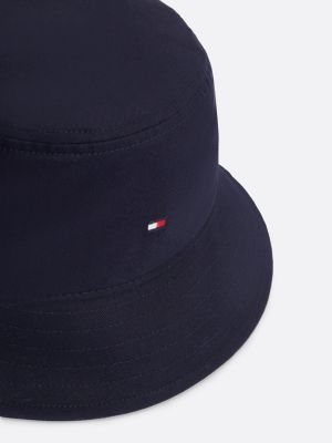 blue kids' essential flag embroidery bucket hat for kids gender inclusive tommy hilfiger