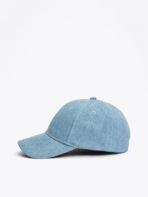 blue kids' essential flag denim baseball cap for kids gender inclusive tommy hilfiger