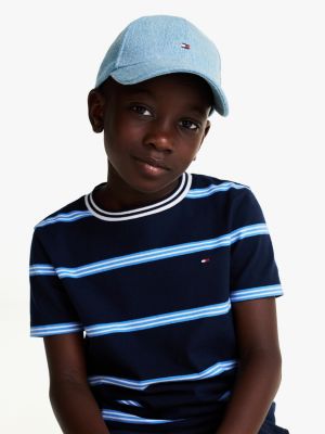 blue kids' essential flag denim baseball cap for kids gender inclusive tommy hilfiger