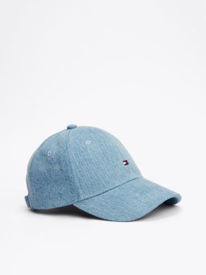 blue kids essential denim baseballpet met vlag voor kinderen gender inclusive - tommy hilfiger