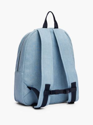 sac à dos essential en denim pour enfant bleu pour enfants genre inclusif tommy hilfiger