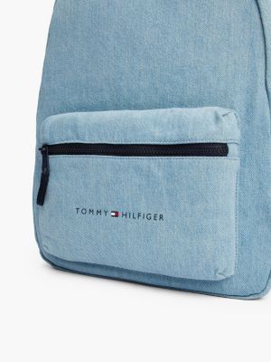 sac à dos essential en denim pour enfant bleu pour enfants genre inclusif tommy hilfiger