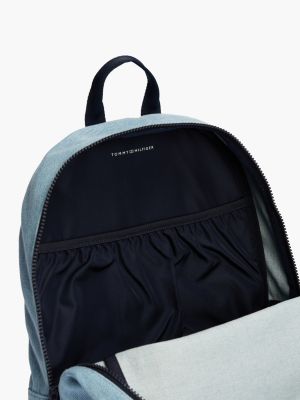 sac à dos essential en denim pour enfant bleu pour enfants genre inclusif tommy hilfiger