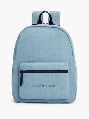 sac à dos essential en denim pour enfant bleu pour enfants genre inclusif tommy hilfiger