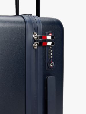 blue hard shell cabin suitcase for adults gender inclusive tommy hilfiger