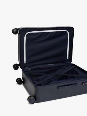 valise à coque rigide et logo bleu pour adultes genre inclusif tommy hilfiger