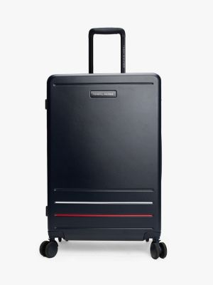 valise à coque rigide et logo bleu pour adultes genre inclusif tommy hilfiger