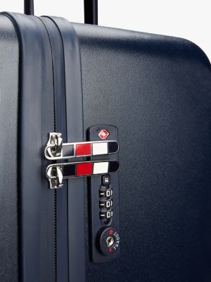 blue signature hard shell suitcase for adults gender inclusive tommy hilfiger