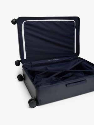 blue signature hard shell suitcase for adults gender inclusive tommy hilfiger