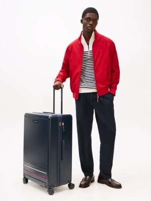 blue signature hard shell suitcase for adults gender inclusive tommy hilfiger