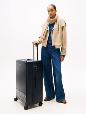 blue signature hard shell suitcase for adults gender inclusive tommy hilfiger