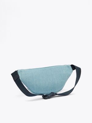 blau kids essential gürteltasche aus denim für gender-inclusive kinder - tommy hilfiger