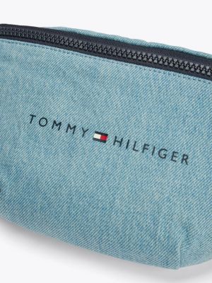 blue kids' essential denim bum bag for kids gender inclusive tommy hilfiger