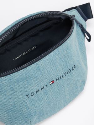 blue kids' essential denim bum bag for kids gender inclusive tommy hilfiger