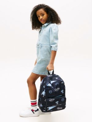 blue kids’ essential logo print backpack for kids gender inclusive tommy hilfiger