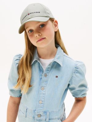green kids' essential logo baseball cap for kids gender inclusive tommy hilfiger