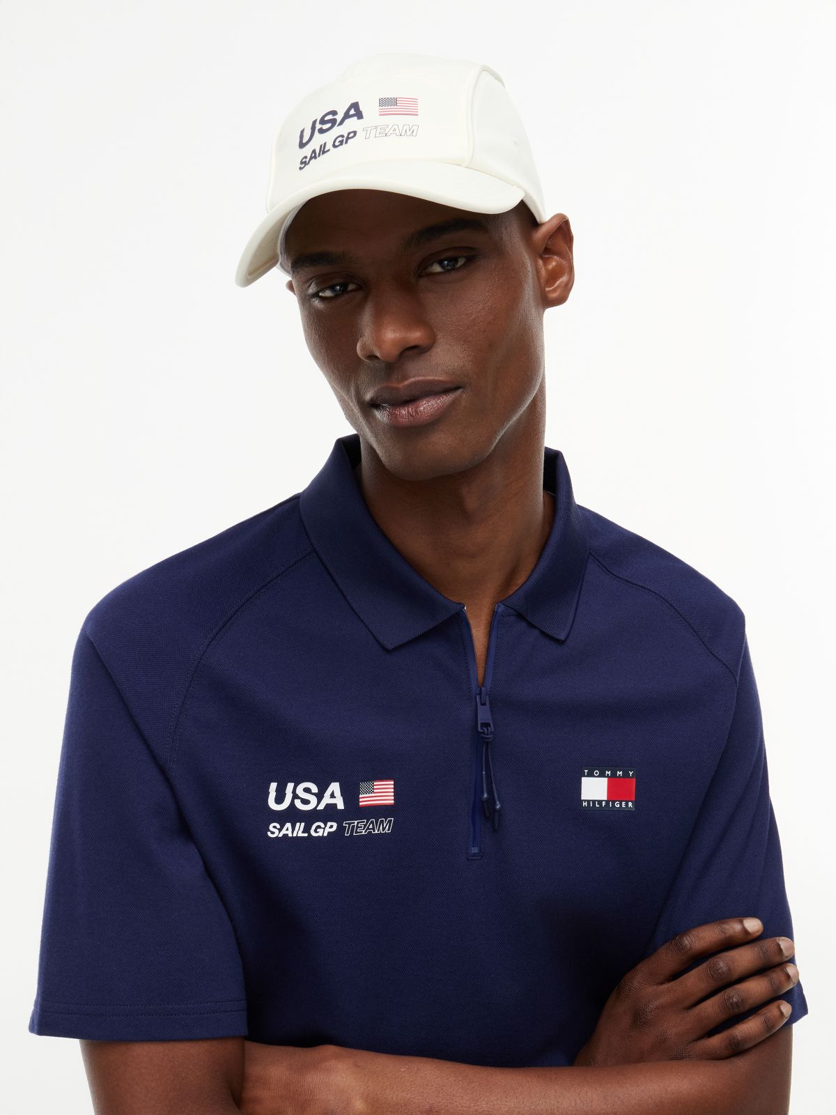 Tommy x U.S. Sail GP Team Water Repellent Baseball Cap — White