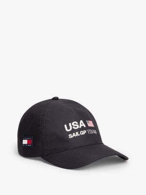 black tommy x u.s. sail gp team water repellent baseball cap for adult gender inclusive tommy hilfiger