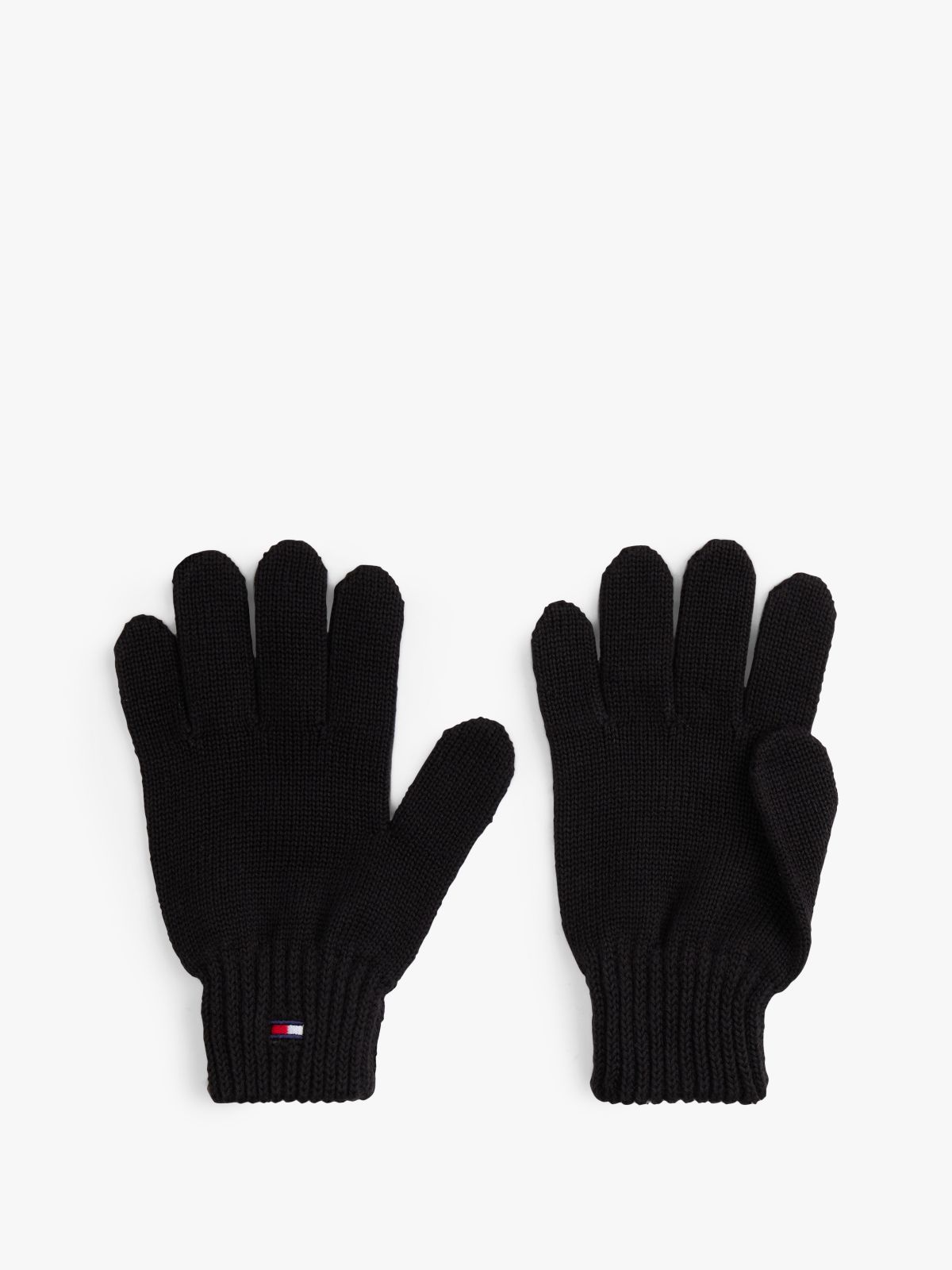 Flag Embroidery Beanie And Gloves Gift Set — Black