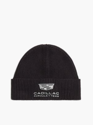 black th x cadillac formula 1® team logo beanie for adults gender inclusive tommy hilfiger