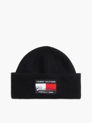 black th x cadillac formula 1® team flag logo beanie for adults gender inclusive tommy hilfiger