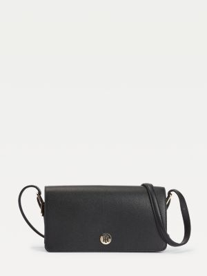 CrossbodyTasche mit Klappverschluss SCHWARZ Tommy Hilfiger