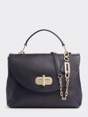 tommy hilfiger leather messenger bag