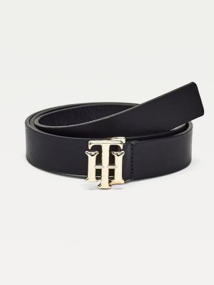 TH Monogram Buckle Leather Belt | BLUE | Tommy Hilfiger
