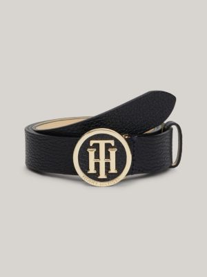 Statement Round Buckle Leather Belt 