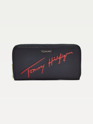 tommy hilfiger large zip around wallet