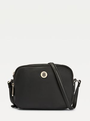 Monogram Plaque Crossover Bag | BLACK 