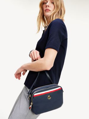 tommy hilfiger monogram crossover handbag