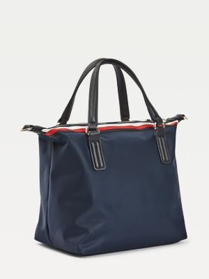Kleine Tote-Bag mit Monogramm-Emblem | BLAU | Tommy Hilfiger