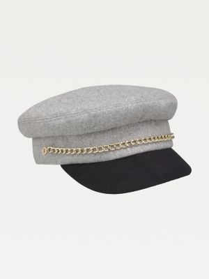 Monogram Chain Contrast Baker Boy Hat 
