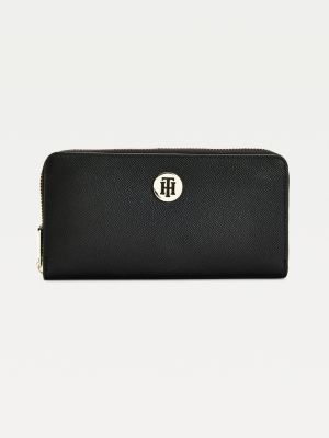 Monogram Plaque ZipAround Wallet BLACK Tommy Hilfiger