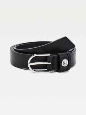 tommy hilfiger black leather belt