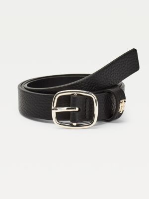 tommy hilfiger black leather belt