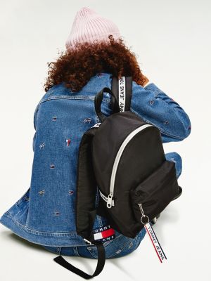 tommy jeans backpack with logo tape straps