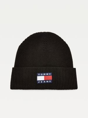 Organic Cotton Rib-Knit Badge Beanie 