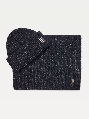 tommy hilfiger hat and scarf set womens